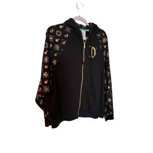 Disney Womens Black Golden Moment Sleeping Beauty Castle Full-Zip Hoodie Size XL